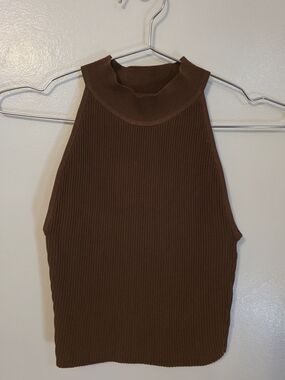 Aritzia Babaton Sculpt Knit Tank Top Brown - 2XS